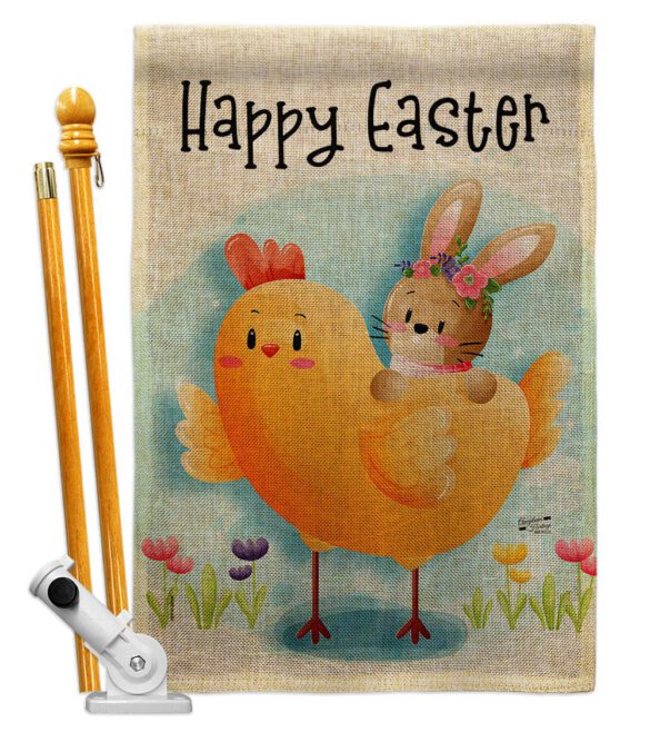 Chick with Bunny - Easter Spring Vertical Impressions Decorative Flags HG137403 Made In USA - Image 15