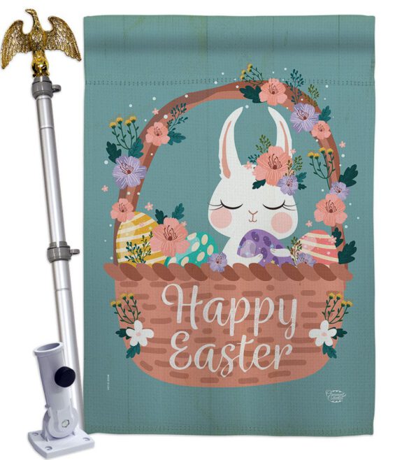 Bunny in Basket - Easter Spring Vertical Impressions Decorative Flags HG190060 Made In USA - Image 20