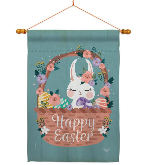 Bunny in Basket - Easter Spring Vertical Impressions Decorative Flags HG190060 Made In USA - Image 21