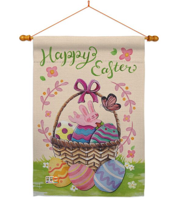 Happy Easter Colourful Basket Eggs - Easter Spring Vertical Impressions Decorative Flags HG192018 Made In USA - Image 14