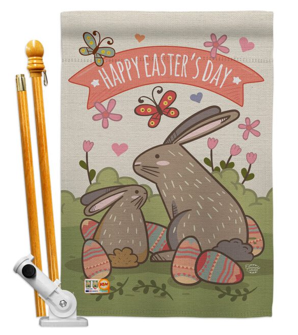 Happy Easter's Day with Colourful Bunny Eggs - Easter Spring Vertical Impressions Decorative Flags HG192020 Made In USA - Image 5