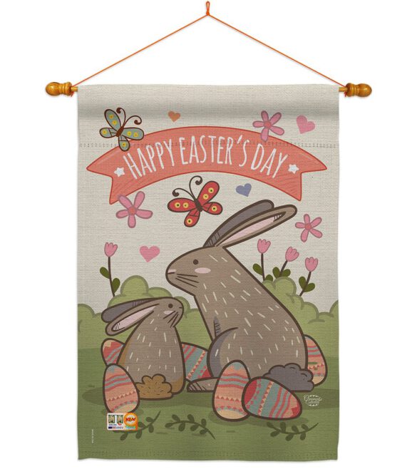 Happy Easter's Day with Colourful Bunny Eggs - Easter Spring Vertical Impressions Decorative Flags HG192020 Made In USA - Image 14