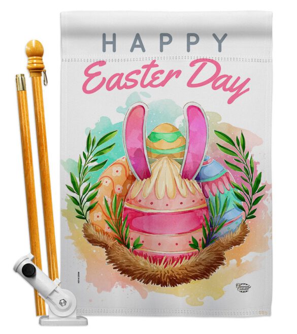 Happy Bunny Eggs - Easter Spring Vertical Impressions Decorative Flags HG192349 Made In USA - Image 5