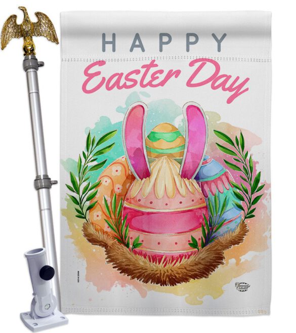 Happy Bunny Eggs - Easter Spring Vertical Impressions Decorative Flags HG192349 Made In USA - Image 9