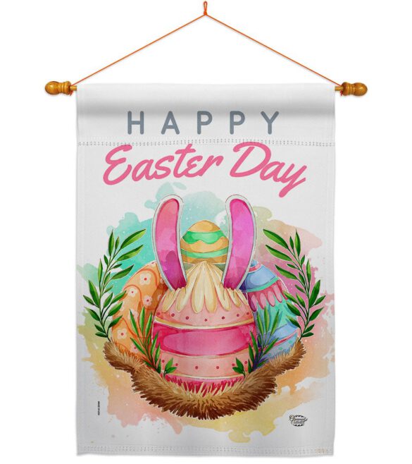 Happy Bunny Eggs - Easter Spring Vertical Impressions Decorative Flags HG192349 Made In USA - Image 10