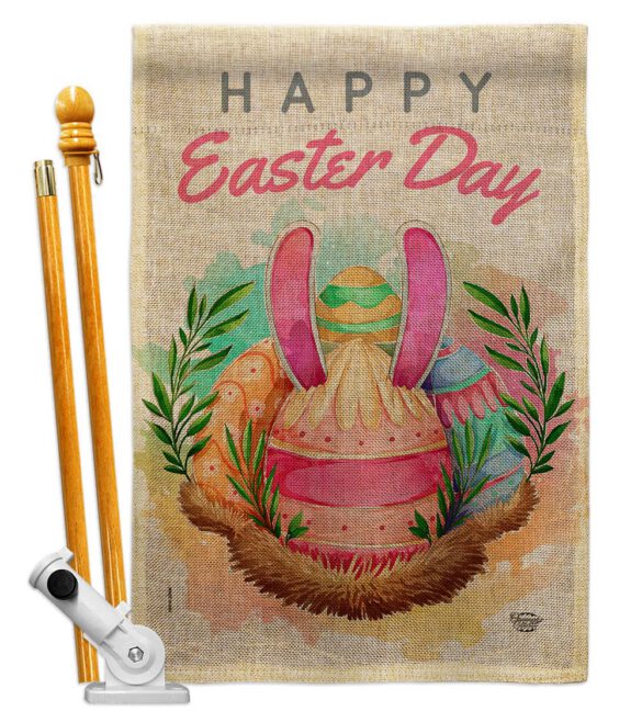 Happy Bunny Eggs - Easter Spring Vertical Impressions Decorative Flags HG192349 Made In USA - Image 15
