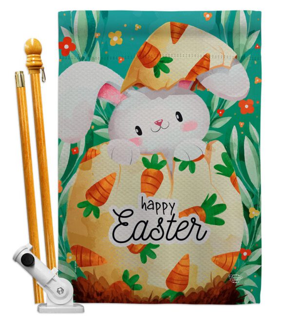 Hiding Easter Bunny - Easter Spring Vertical Impressions Decorative Flags HG192351 Made In USA - Image 5