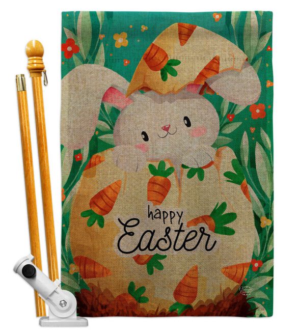 Hiding Easter Bunny - Easter Spring Vertical Impressions Decorative Flags HG192351 Made In USA - Image 15