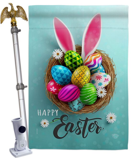 Bunny Easter Eggs - Easter Spring Vertical Impressions Decorative Flags HG192373 Made In USA - Image 9