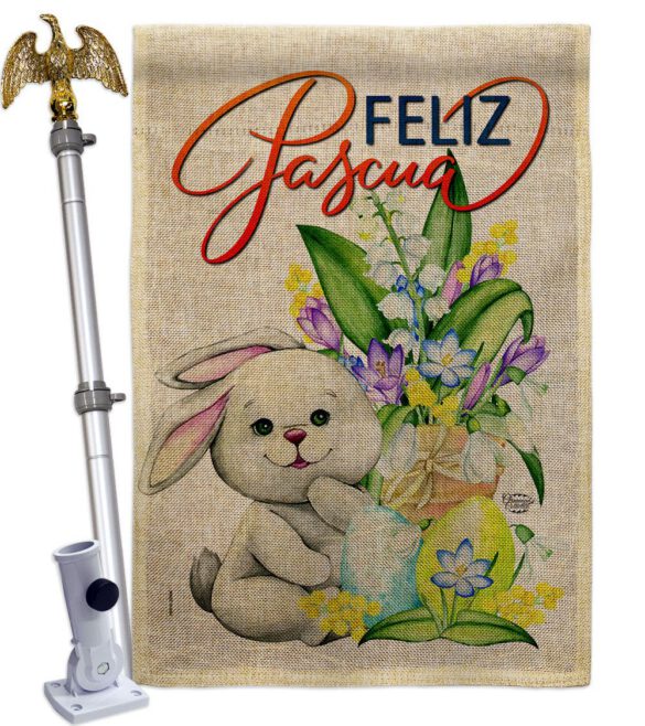 Easter Rabbit - Easter Spring Vertical Impressions Decorative Flags HG192456 Made In USA - Image 19