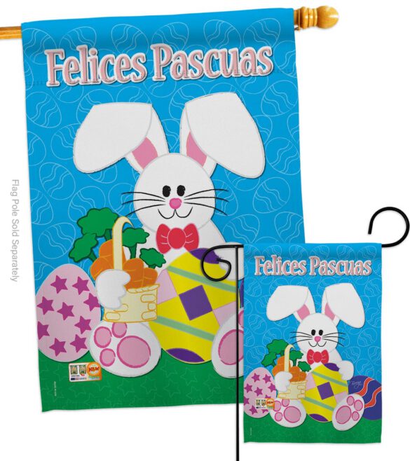 Felices Pascuas - Easter Spring Vertical Impressions Decorative Flags HG103029S Made In USA - Image 3