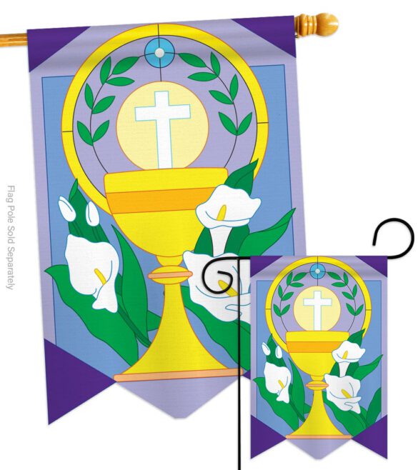 Easter Cup and Cross - Easter Spring Vertical Applique Decorative Flags HG103033 - Image 8