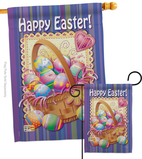 Easter Basket - Easter Spring Vertical Impressions Decorative Flags HG103040 Made In USA - Image 3