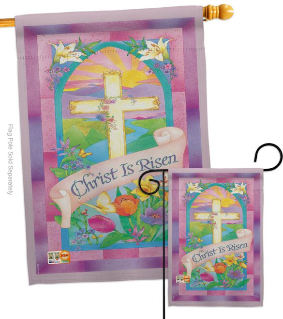 Christ is Risen - Easter Spring Vertical Impressions Decorative Flags HG103043 Made In USA - Image 3