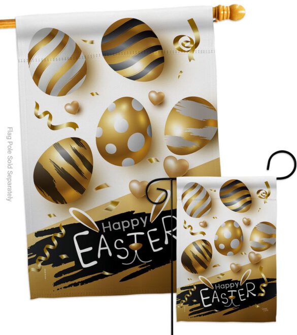 Golden Eggs Party - Easter Spring Vertical Impressions Decorative Flags HG103078 Made In USA - Image 3