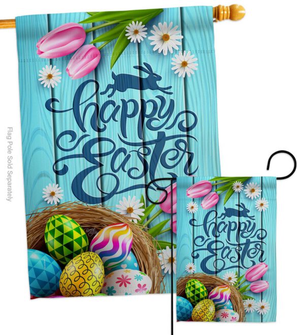 Daisy Egg Basket - Easter Spring Vertical Impressions Decorative Flags HG103080 Made In USA - Image 3