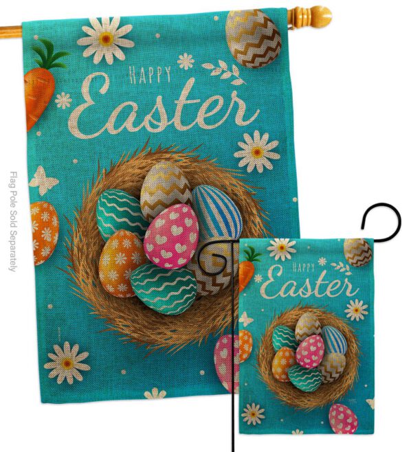 Colourful Egg Bracket - Easter Spring Vertical Impressions Decorative Flags HG103082 Made In USA - Image 13