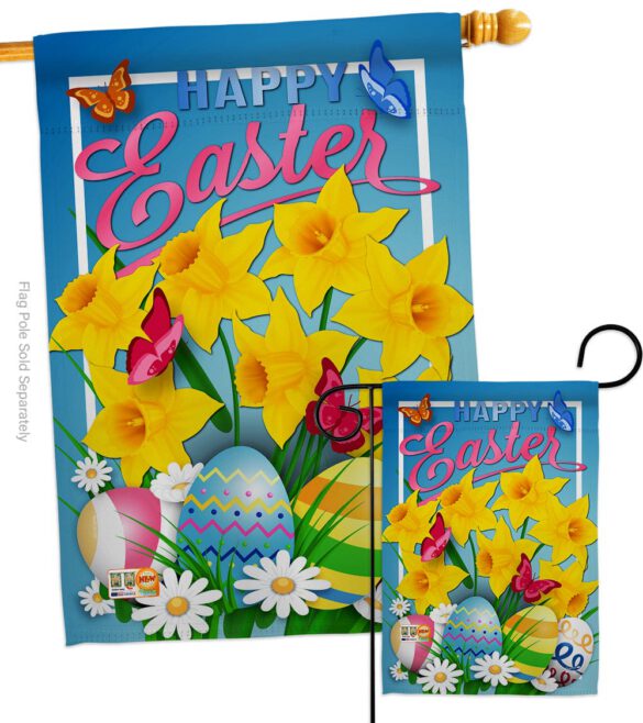 Daffodils Easter - Easter Spring Vertical Impressions Decorative Flags HG137154 Made In USA - Image 3
