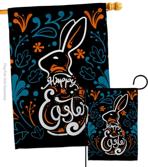 Colorful Bunny - Easter Spring Vertical Impressions Decorative Flags HG137389 Made In USA - Image 3