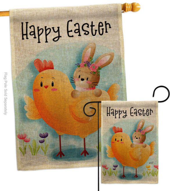 Chick with Bunny - Easter Spring Vertical Impressions Decorative Flags HG137403 Made In USA - Image 13