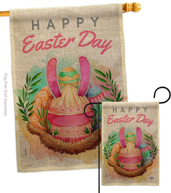 Happy Bunny Eggs - Easter Spring Vertical Impressions Decorative Flags HG192349 Made In USA - Image 13