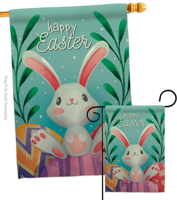 Colorful Easter Eggs - Easter Spring Vertical Impressions Decorative Flags HG192350 Made In USA - Image 3