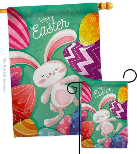 Easter Eggs - Easter Spring Vertical Impressions Decorative Flags HG192352 Made In USA - Image 3