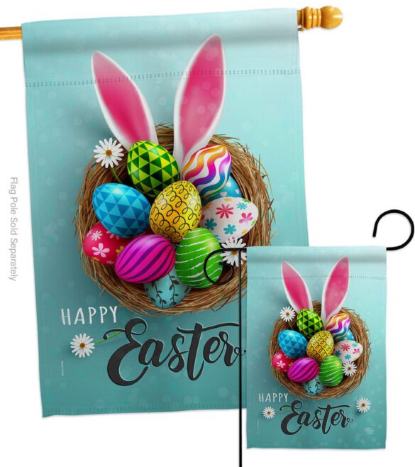 Bunny Easter Eggs - Easter Spring Vertical Impressions Decorative Flags HG192373 Made In USA - Image 3