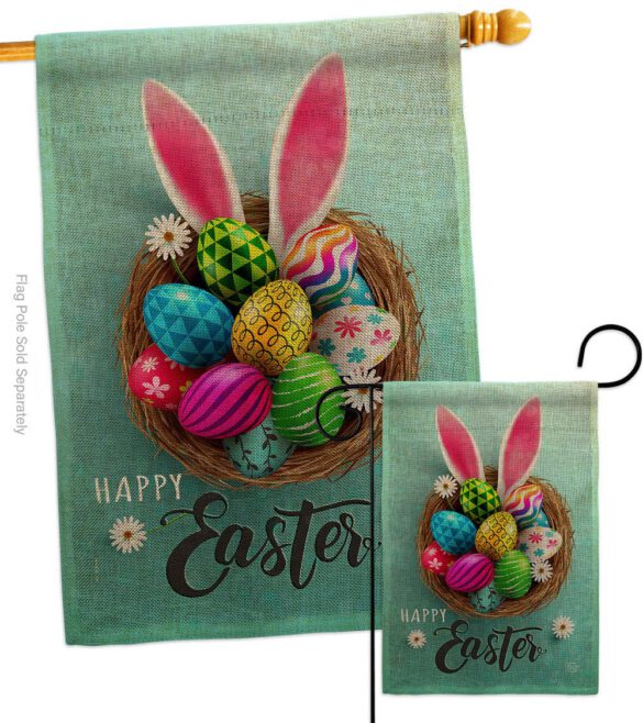 Bunny Easter Eggs - Easter Spring Vertical Impressions Decorative Flags HG192373 Made In USA - Image 13
