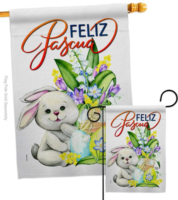 Easter Rabbit - Easter Spring Vertical Impressions Decorative Flags HG192456 Made In USA - Image 3