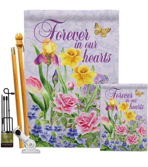 Forever In Our Heart - Expression Inspirational Vertical Impressions Decorative Flags HG115165 Made In USA - Image 6