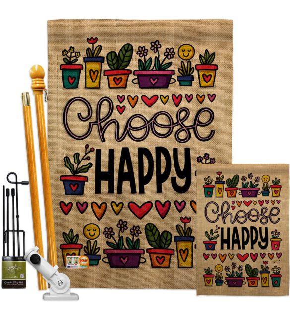 Choose Happy - Expression Inspirational Vertical Impressions Decorative Flags HG137205 Made In USA - Image 6