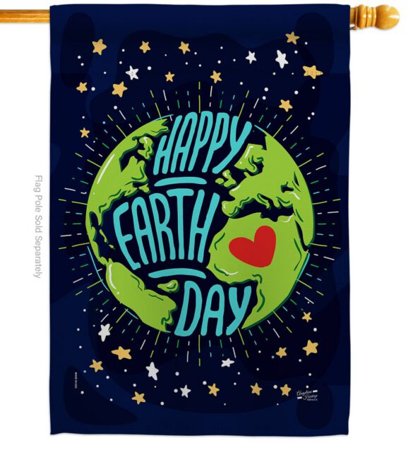 Happy Earth Day - Expression Inspirational Vertical Impressions Decorative Flags HG137176 Made In USA - Image 2