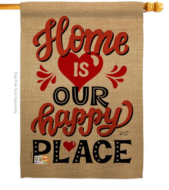 Home is Happy Place - Expression Inspirational Vertical Impressions Decorative Flags HG137200 Printed In USA - Image 2