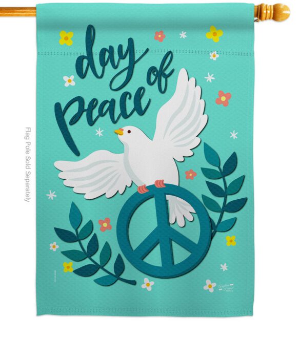 Day of Peace - Expression Inspirational Vertical Impressions Decorative Flags HG137349 Made In USA - Image 2