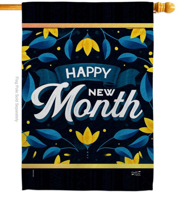 Happy New Month - Expression Inspirational Vertical Impressions Decorative Flags HG137461 Made In USA - Image 2