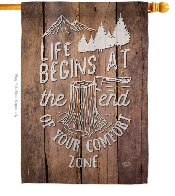 End of your Comfort Zone - Expression Inspirational Vertical Impressions Decorative Flags HG191100 Made In USA - Image 2