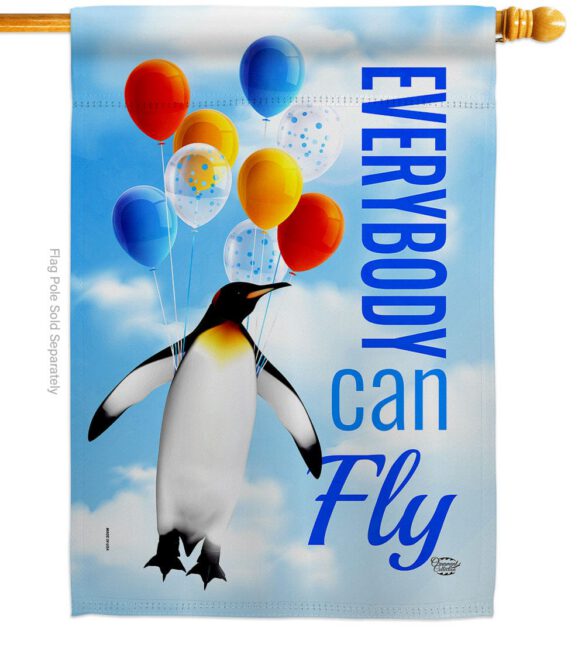 Everybody Can Fly - Expression Inspirational Vertical Impressions Decorative Flags HG192613 Made In USA - Image 2