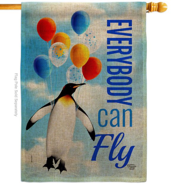 Everybody Can Fly - Expression Inspirational Vertical Impressions Decorative Flags HG192613 Made In USA - Image 12