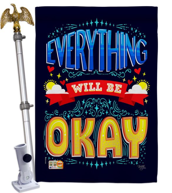 Everything Will Be Okay - Expression Inspirational Vertical Impressions Decorative Flags HG115159 Made In USA - Image 9
