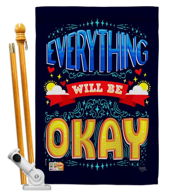 Everything Will Be Okay - Expression Inspirational Vertical Impressions Decorative Flags HG115159 Made In USA - Image 5