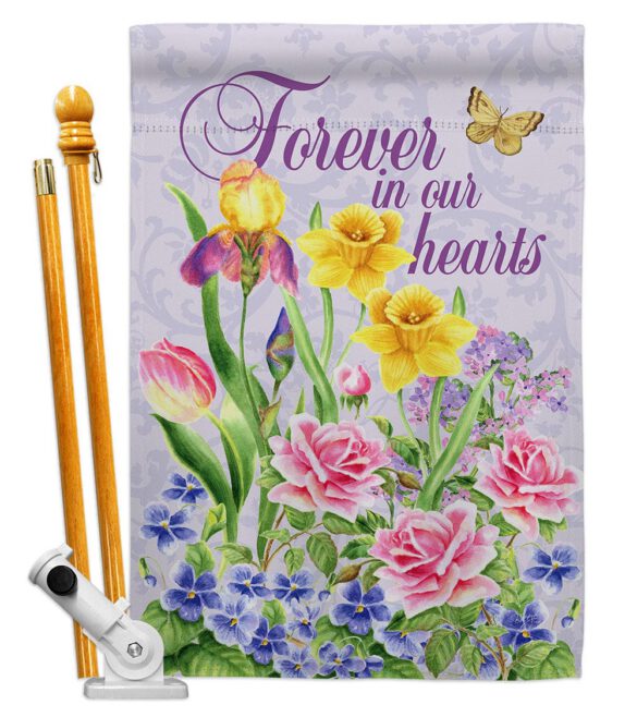 Forever In Our Heart - Expression Inspirational Vertical Impressions Decorative Flags HG115165 Made In USA - Image 5