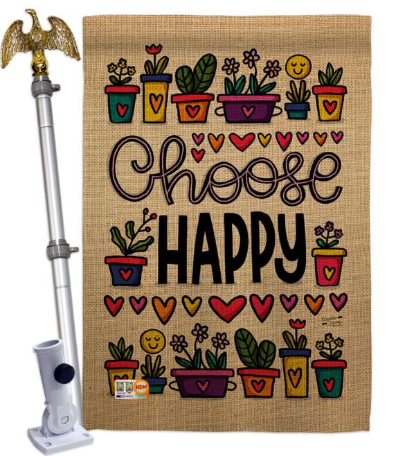 Choose Happy - Expression Inspirational Vertical Impressions Decorative Flags HG137205 Made In USA - Image 9