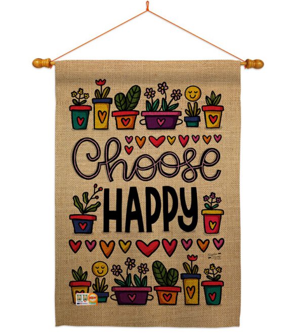 Choose Happy - Expression Inspirational Vertical Impressions Decorative Flags HG137205 Made In USA - Image 10