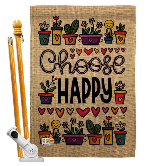Choose Happy - Expression Inspirational Vertical Impressions Decorative Flags HG137205 Made In USA - Image 5