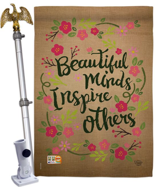 Beautiful Minds Inspire Others - Expression Inspirational Vertical Impressions Decorative Flags HG191097 Made In USA - Image 13