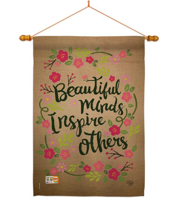 Beautiful Minds Inspire Others - Expression Inspirational Vertical Impressions Decorative Flags HG191097 Made In USA - Image 14