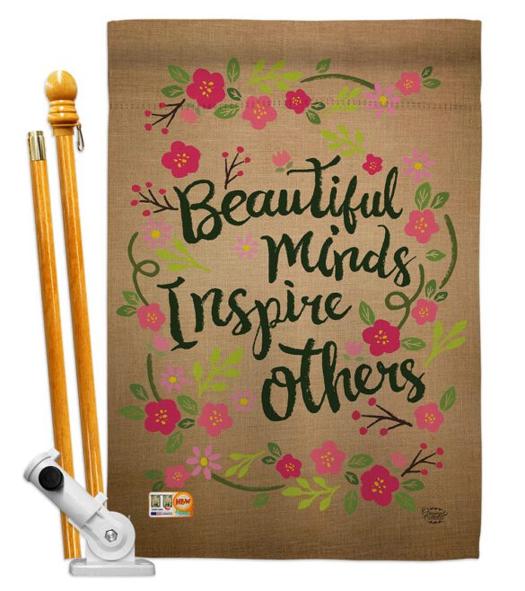 Beautiful Minds Inspire Others - Expression Inspirational Vertical Impressions Decorative Flags HG191097 Made In USA - Image 5