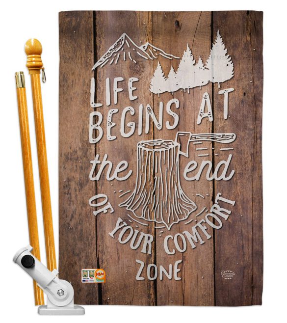 End of your Comfort Zone - Expression Inspirational Vertical Impressions Decorative Flags HG191100 Made In USA - Image 5