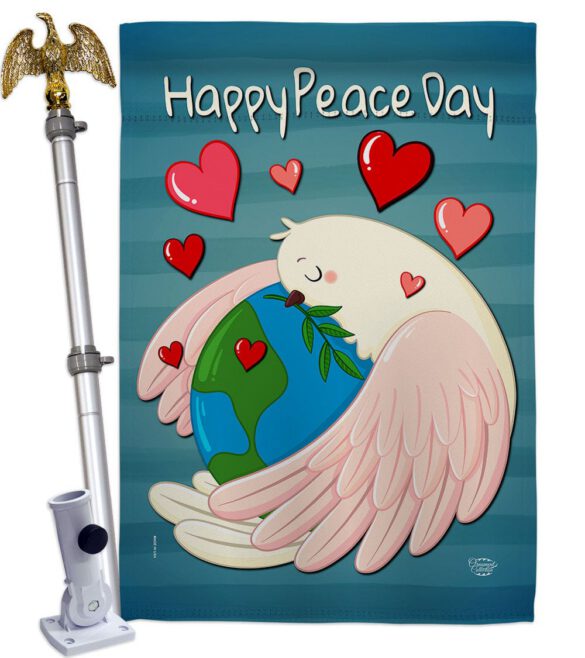 Happy Peace Day - Expression Inspirational Vertical Impressions Decorative Flags HG192420 Made In USA - Image 9
